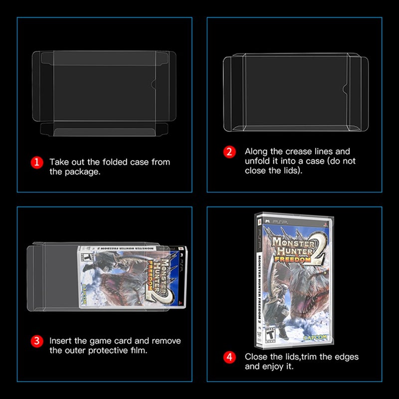 ASTONEY 10 Pcs Clear Transparent Game Card Storage Protection Display Box Protector Compatible with PSP/Playstation Portable CIB Cartridge - Image 3